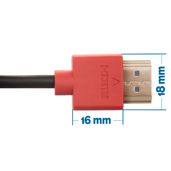 1m HDMI 2.0 Cable - Smallest Head SUPREME RED 'In The World' (2SH1RED)