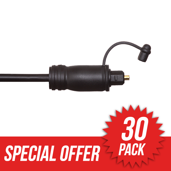 30 Pack 0.5m Ultimate Black Toslink Cable M to M (SPUBT0.5)