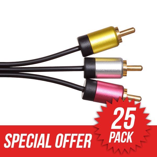 25 Pack 2m Ultimate Platinum 3 RCA to 3 RCA Cables  (SPUP3R2)