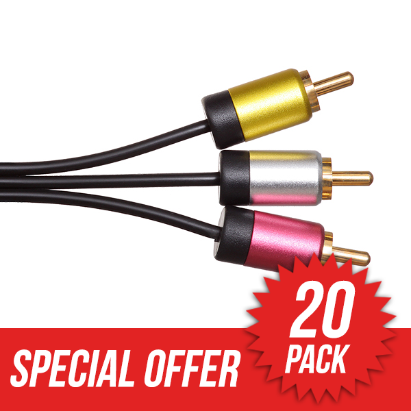 20 Pack 3m Ultimate Platinum 3 RCA to 3 RCA Cables  (SPUP3R3)