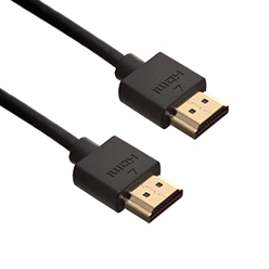 0.5m HDMI 2.0 Cable, compatible with Sony - Smallest Head SUPREME BLACK 'In The World' (2SH0.5BLK)